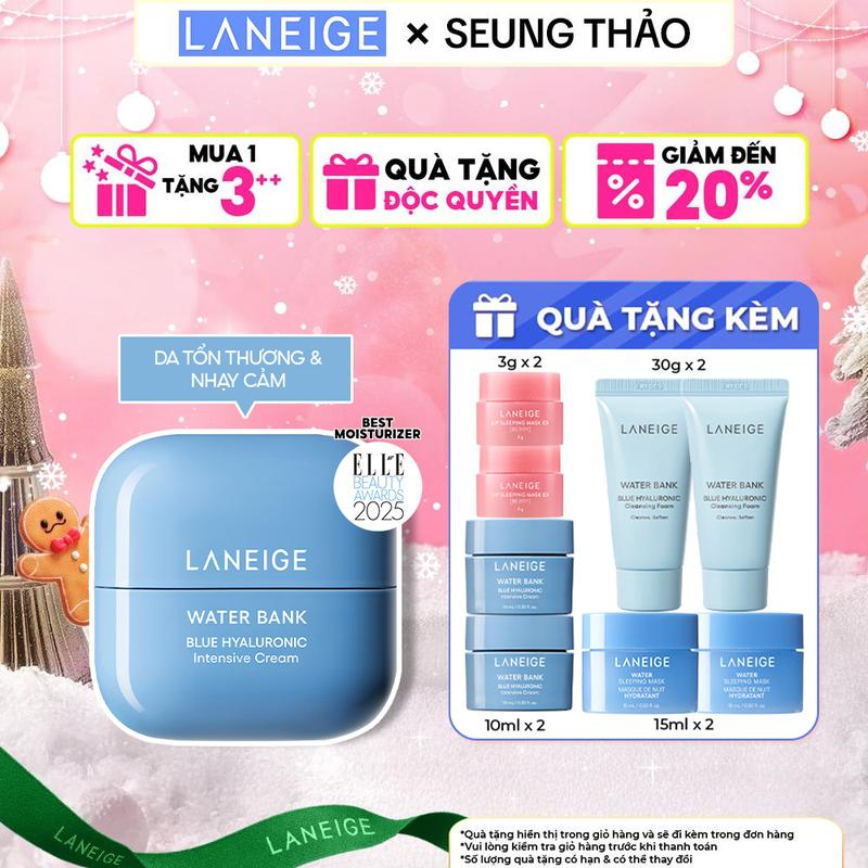 LANEIGExSEUNG THẢO Kem Dưỡng Ẩm Chuyên Sâu Water Bank Blue Hyaluronic Intensive Cream 50ml Da khô và Da nhạy cảm Skincare Làm Đẹp Da Chăm Sóc Da Nữ