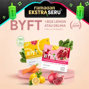 [SPESIAL RAMADHAN] RICU'S SECRET 1 Box BYFT Minuman Serbuk Rasa Lemon atau Delima Zero Sugar