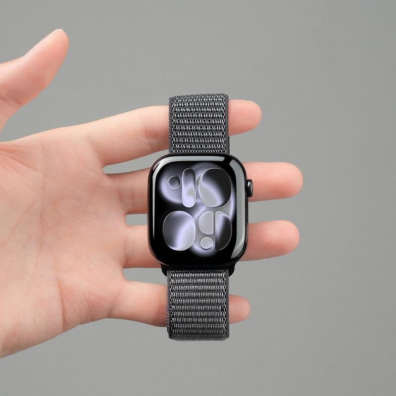 Phù hợp với Apple Watch Series 12 (S12), Apple Watch Series 11, Apple Watch Series 10 và Apple Watch SE; dây đeo được làm từ nylon; kiểu vòng dành cho nam; dây đeo cho Apple Watch S1/12/SE/Ultra, được làm từ nylon đan, dễ tháo lắp.