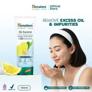 Himalaya Oil Control Lemon Face Wash 100ml | Gel Pembersih Wajah Kulit Berminyak & Cegah Jerawat | Lemon Oil Peel dan Madu | Brightening & Acne Care