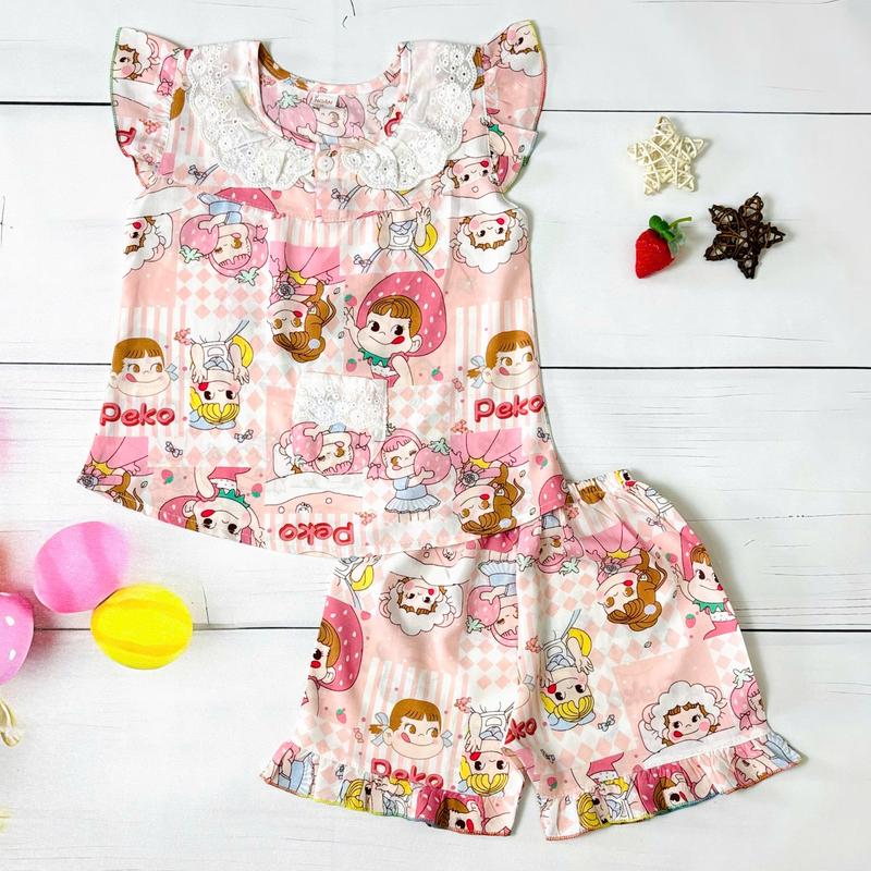 Đồ bộ tole bé gái 4 - 16kg tay cánh tiên quần đùi set bộ sát nách bé gái chất tole 2 da loại 1 mềm mịn thoáng mát bộ lanh cho bé gái