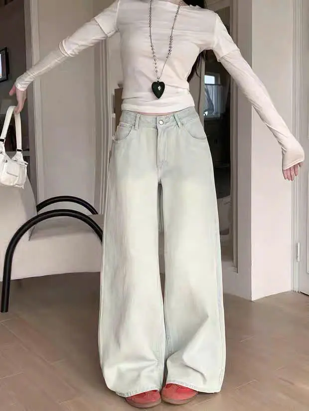 Voi Quần Jeans Suông Li Chéo Lưng Cao Màu Xanh Mài Ống Rộng Túi Ngược Phong Cách Hàn Quốc Trẻ Trung Năng Động | BigBuy360 - bigbuy360.vn Voi Quần Jeans Suông Li Chéo Lưng Cao Màu Xanh Mài Ống Rộng Túi Ngược Phong Cách Hàn Quốc Trẻ Trung Năng Động | BigBuy360 - bigbuy360.vn