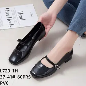 Sepatu Jelly Mary Jane Kilap Wanita Gesper OVAL Permata Fashion L729-OVL 37-41