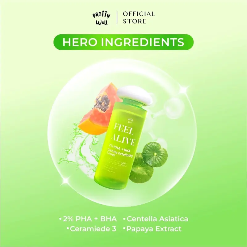 Prettywell Feel Alive 2% PHA + BHA Gentle Exfoliating Toner 100ml 2