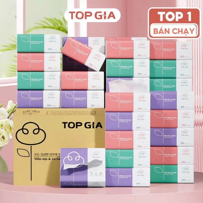 Top Gia [ComBo 20 Gói] Giấy Ăn Rút Topgia 3 Màu 4 Lớp An Toàn Tiện Lợi - Sản Phẩm Bán Chạy Top 1