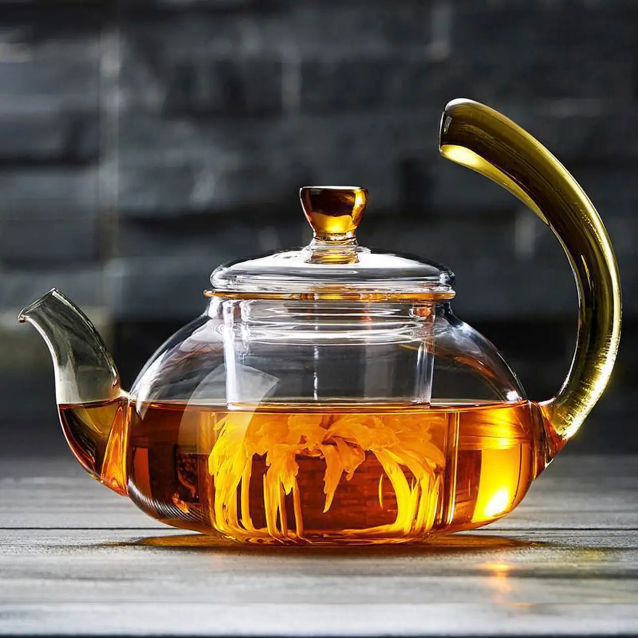 Bình trà hoa với bộ truyền, bình trà thủy tinh chịu nhiệt và chịu nhiệt độ cao, thích hợp cho trà hoa và thực vật, bộ trà Kung Fu PU 'er, thuỷ máy pha trà lọc
