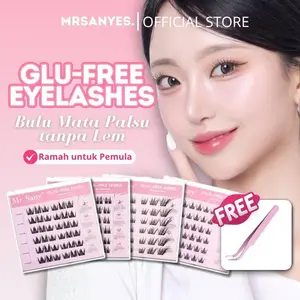 MRSANYES Langsung Tempel- Mudah Dipasang Lembut Banyak Varian Beseller Waterproof Bulumata Eye Eyelash 10 Pasang Bentuk Pendek Natural Melekat Sempurna Praktis Reusable Anti Luntur Extension