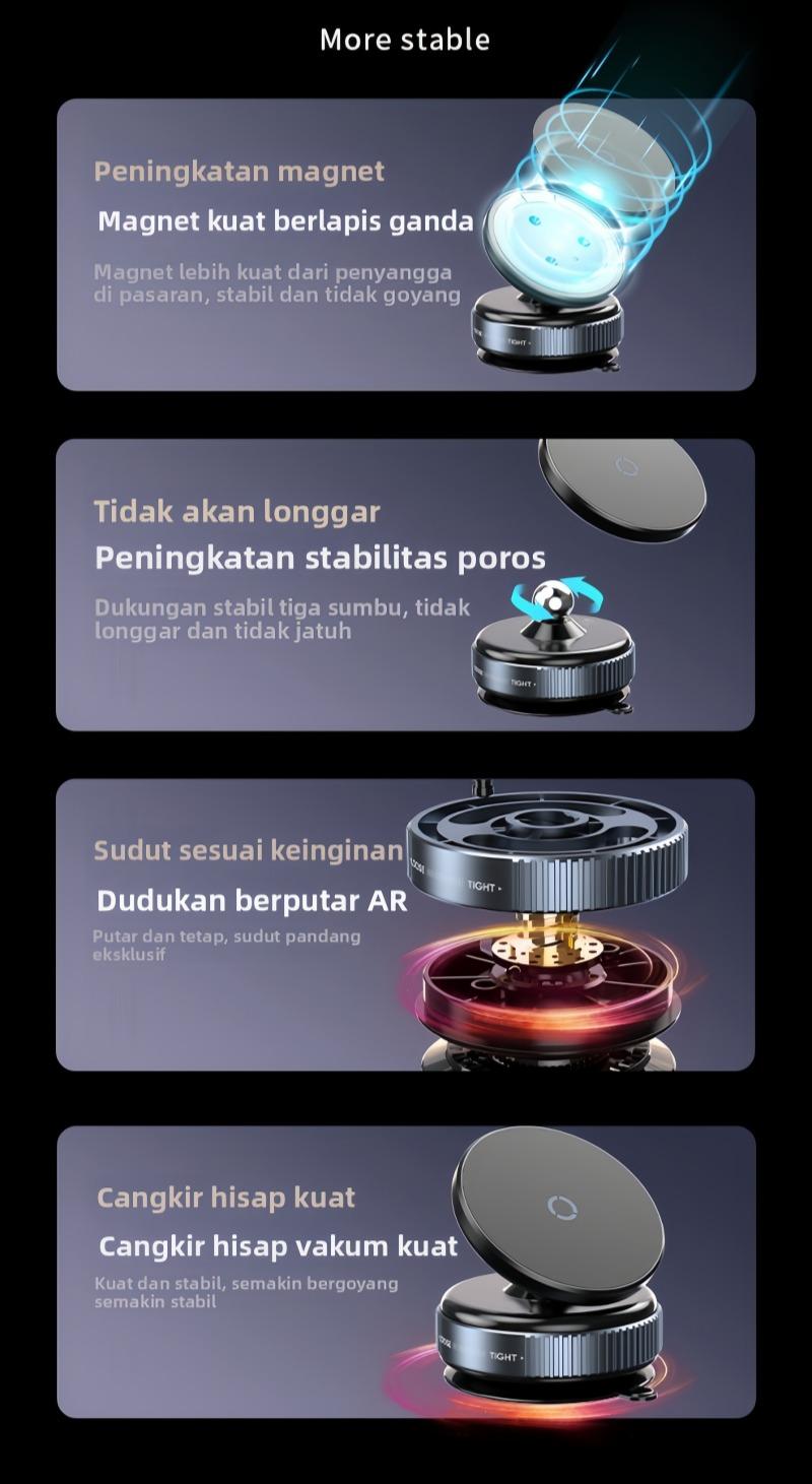 360 Holder Hp Mobil Magnetic Manual K9 Model Terbaru/Multifunctional Holder HP/Cocok untuk Berbagai Skenario