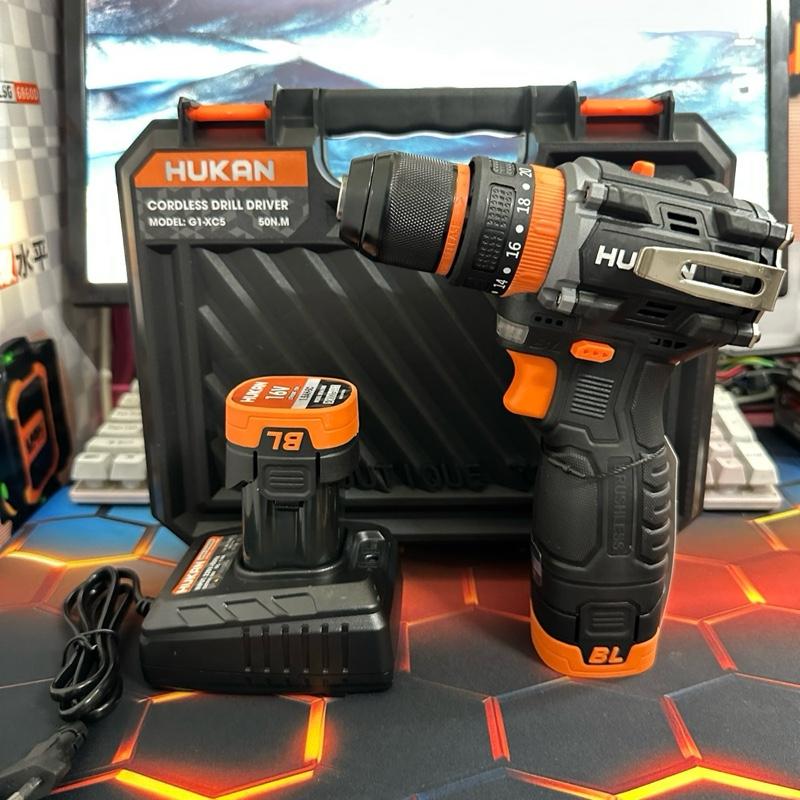  Máy khoan Pin Hukan   GEN 1  G1-XC5 - Động cơ Brushless   đầu kẹp 10mm   3 chức năng   Chính hãng....   