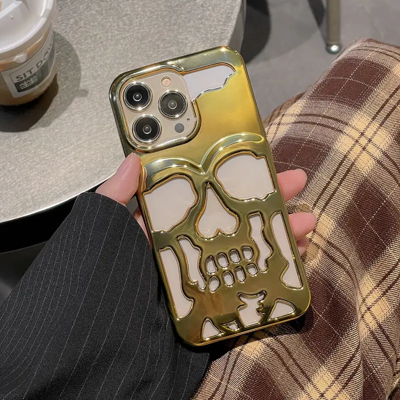 WH - Casing Ponsel Modis Mewah untuk iPhone 15 14 13 12 11 Pro Max, Casing Ponsel Kerangka Lembut Berongga Unik, Pelindung Penuh Berlapis Dilapisi, Casing Ponsel Kerangka Lembut Berongga untuk iPhone 15 14 13 12 11 Pro Max 4