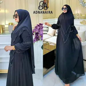 𝕼𝖚𝖊𝖊𝖓 Gamis Polos Aplikasi Payet Wanita Terbaru CerutyBabyDoll Kekinian Meyra Syar'i Set Hijab Payet Gamis Pesta Polos Viral 2024