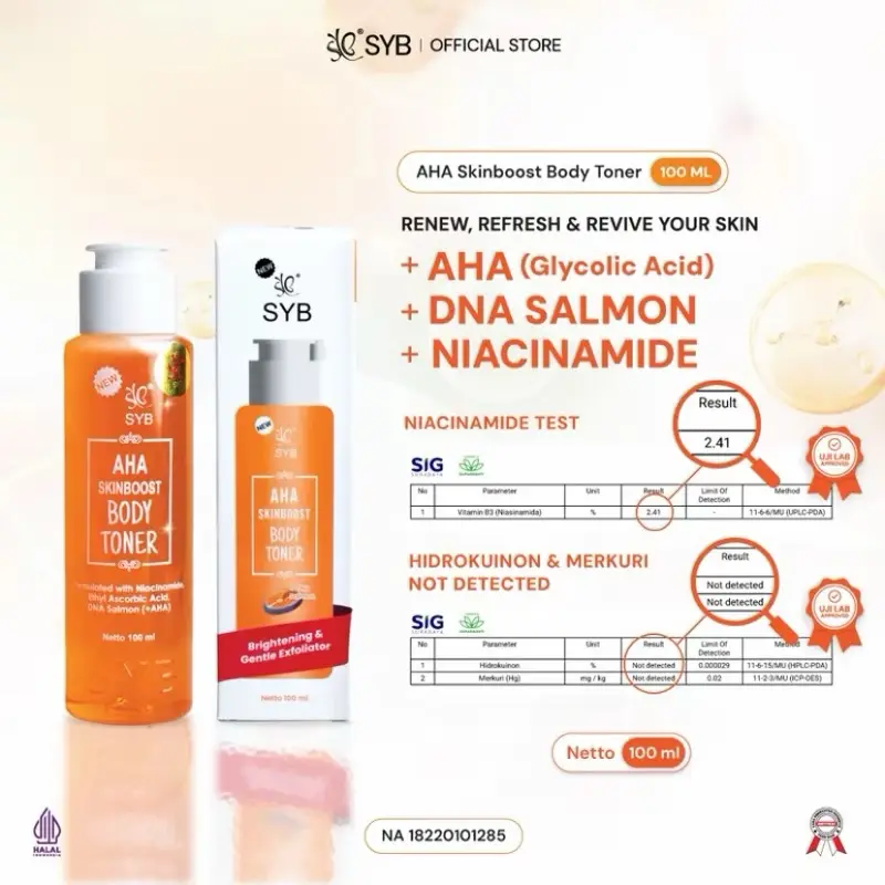 SYB AHA skinboost toner ( toner badan )) 0
