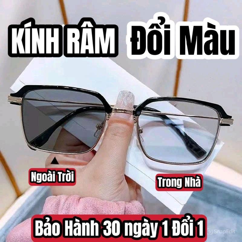 MÃ X10- KÍNH ĐỔI MÀU DƯỚI NẮNG NAM NỮ KHÔNG ĐỘ GỌNG KÍNH HỢP KIM CHỐNG TIA UV400-Mắt Kính Chống NẮng TiTan Kính Mắ Xu Hướng Pc Nửa Viền Pin matkinh chinhhang