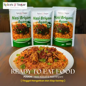 Nasi Kebuli Briyani Makanan Siap Saji Ready To Eat Nasi Timur Tengah Instant Kemasan Pouch Tinggal Dipanaskan dan Siap Santap by Spice's & Sugar