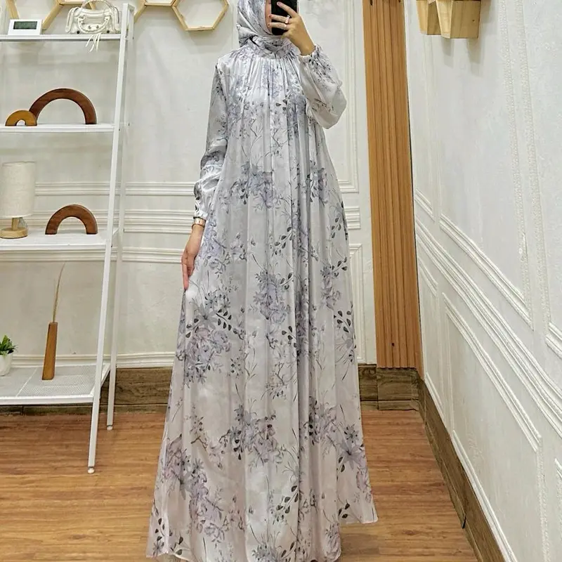 Gamis set Hijab shimmer printing 7