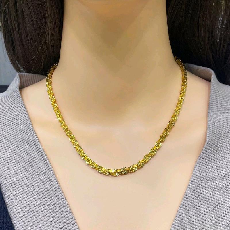 dây chuyền xoắn vuông 3 chỉ (4li) Kèm Mặt (Đồg vàng)