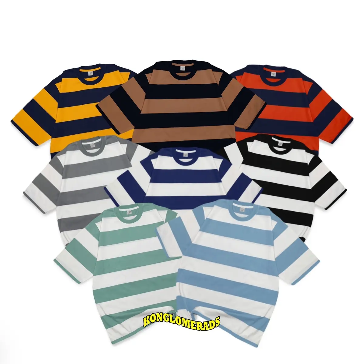 KONGLOMERADS Oversize t-shirt Stripe edition Kaos Salur Cotton Combed 24's