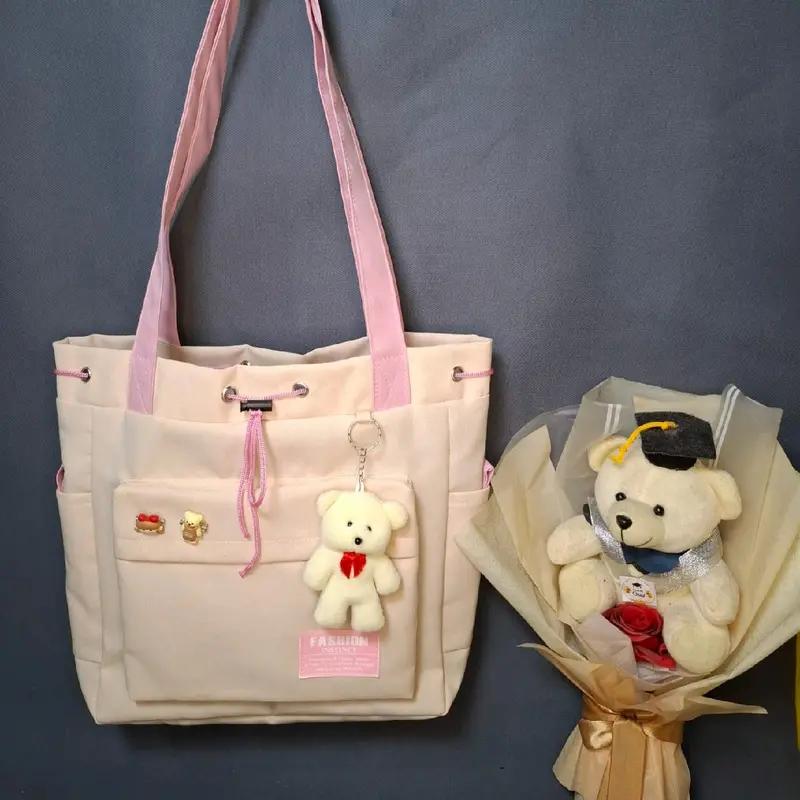 Tas Totebag Wanita Tas Jinjing Bahan canvas Original Totebag Serut Totebag Tas  Selempang kuliah Kerja Terbaru Kekinian 1