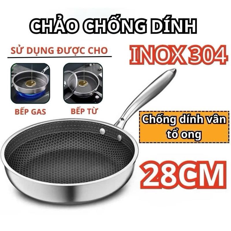    Loại 1   Chảo Vân Tổ Ong Size 28 Chất Liệu inox 304 Dùng Cho Mọi Loại Bếp Chống Xước Chống rỉ đá chao 