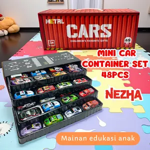 Mobil Mini 48PCS Box Container Mainan Mobilan Mini Anak Pullback Mix Colorfull Racing Car Besi Bentuk Kontener