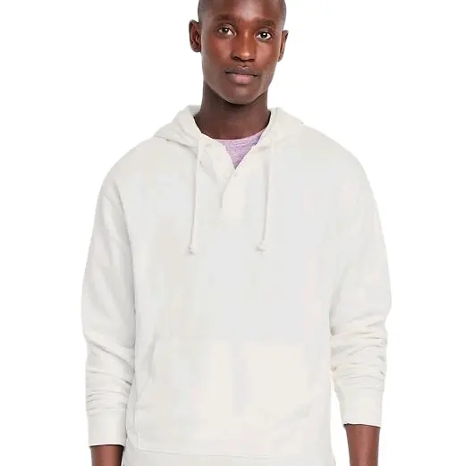 Atasan pria santai musim dingin Panjang polos Hoodie Sweater