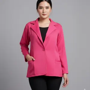 BLAZER KANCING SCUBA  Wanita Tebal ||(BACA DESKRIPSI) Panjang Casual Nyaman Baju Atasan Cream Hitam Kerja Variasi Formal Tangan aura label outer Kantor Basic Brown Maroon cardigan  blazer
