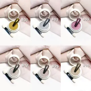 NOELIE_NAIL SOLID CHROME POWDER NAIL ART MIRROR POWDER CHROME EFFECT CHROME SILVER CHROME GOLD CHROME POWDER NAIL MIRROR POWDER CHROME NAIL Polish Kutek