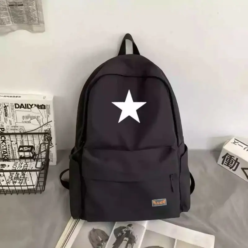 Tas Ransel Bintang Ransel Bntang Kantong Cowok Simple Casual hitam[COD]