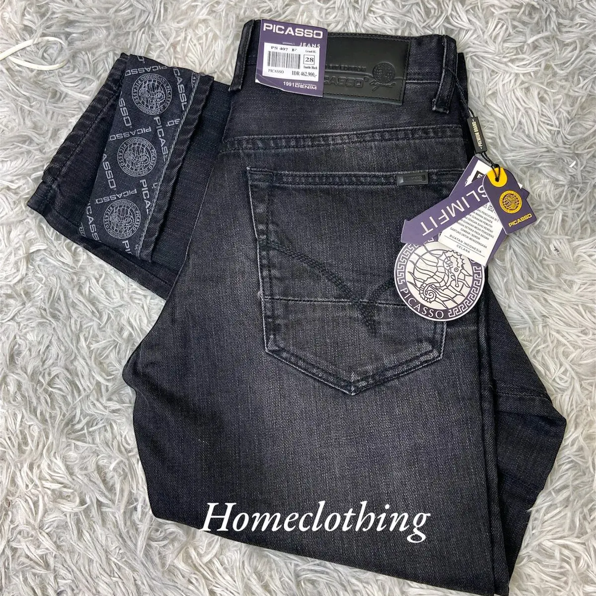 PICCASO- CELANA  PANJANG PRIA PICASSO ORIGINAL PREMIUM 100% TIDAK KARET Denim Slim Nyaman Muda Distro Fit Slimfit Keren Cowok regular Slim-fitting Casual