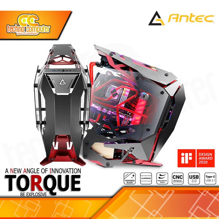 Gambar CASING ANTEC TORQUE Black/Red - Mid Tower E-ATX Case Tempered Glass dari Techno Computer Bali Kota Denpasar Tokopedia