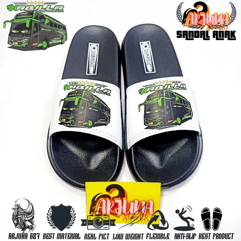 ARJUNA 687 - NABILLA QQ TRANS Sandal Selop Anak Laki Bus Mania Bahan Karet Ringan & Fleksibel 1