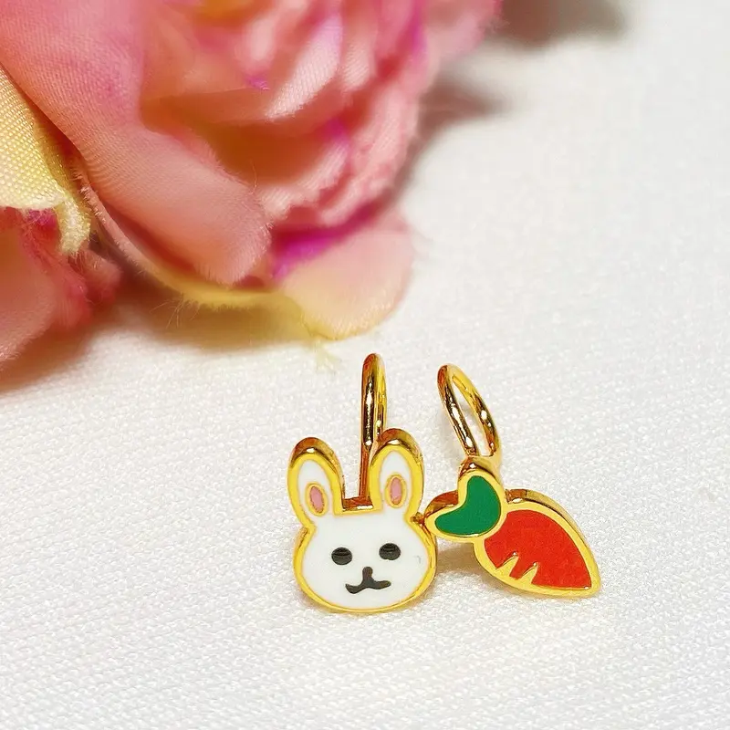 Anting Toge Anak Balita Little Bunny Carrot Lapis Emas 0