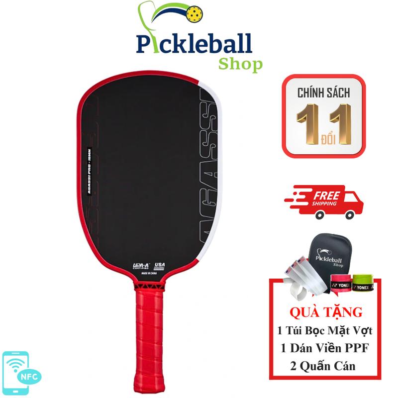 Vợt Pickleball JOOLA Agassi Pro (có check NFC) hàng siêu cao cấp, mặt carbon cực nhám, công thủ toàn diện.
