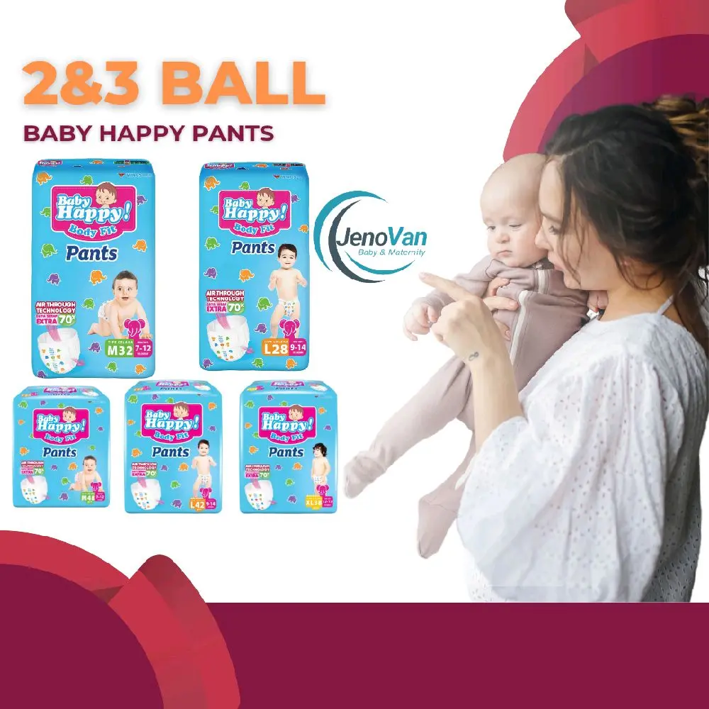 2&3 Ball Baby happy Pants All size Popok Bayi Diaper Kids
