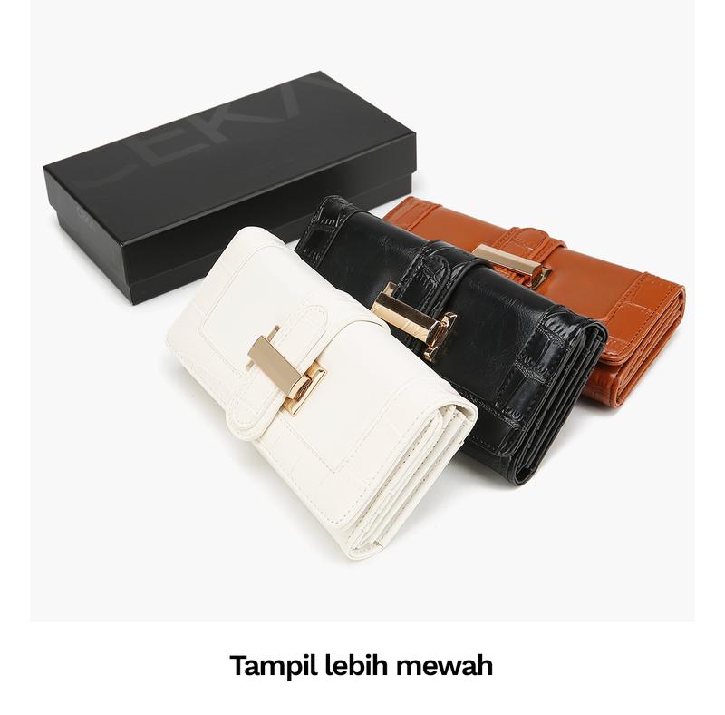 Product Introduction of CEKA Dompet Wanita Serbaguna Panjang Dompet Croco Kulit Dompet Kartu Terbaru - Lindex Long Wallet 34