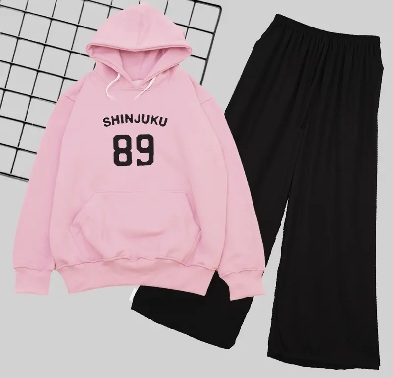 Setelan Sweater Hoodie VIRAL SHINJUKU Anak Perempuan Remaja Dan Dewasa Celana Kulot COD Baju Pakaian Fashion 3