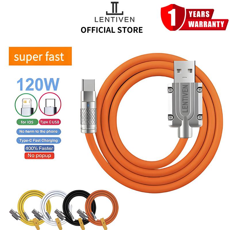 LENTIVEN 120W kabel data Fast Charging Micro usb Type-C Cable FOR iPhone ios usb Android Cable Data 0