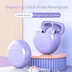 Headset Bluetooth Pro 6 TWS dengan Mikrofon HiFi Stereo Earbud Waterproof untuk Olahraga - Earphone, Wireless