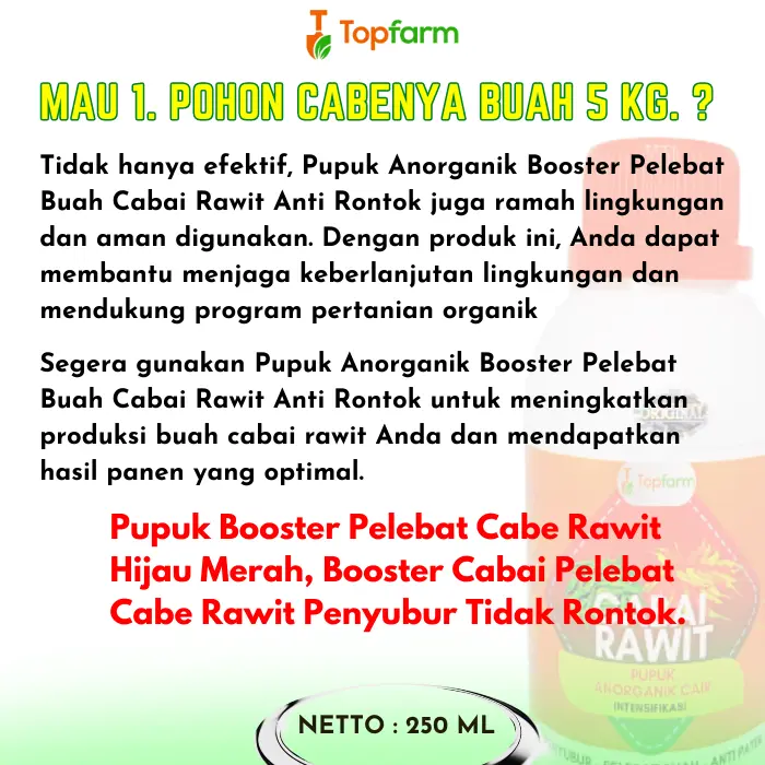 Pupuk Cabe Rawit - Booster Cabe rawit / Pupuk Penyubur Tanaman Cabai / Pupuk Pelebat Buah Cabe Rawit / Pupuk Khusus Pohon Cabai / Pupuk Pembesar Cabe Rawit / Pupuk Cabai 4