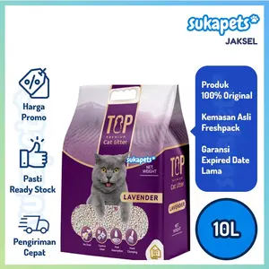 Top Pasir Cat Litter Kucing Gumpal Lavender 10L