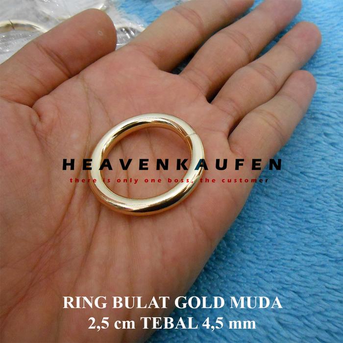 Gambar Ring Bulat 2,5 cm Warna Gold Muda Emas Muda Tebal 4,5 mm Harga Per Biji - gold muda dari Heaven Kaufen Kota Malang Tokopedia