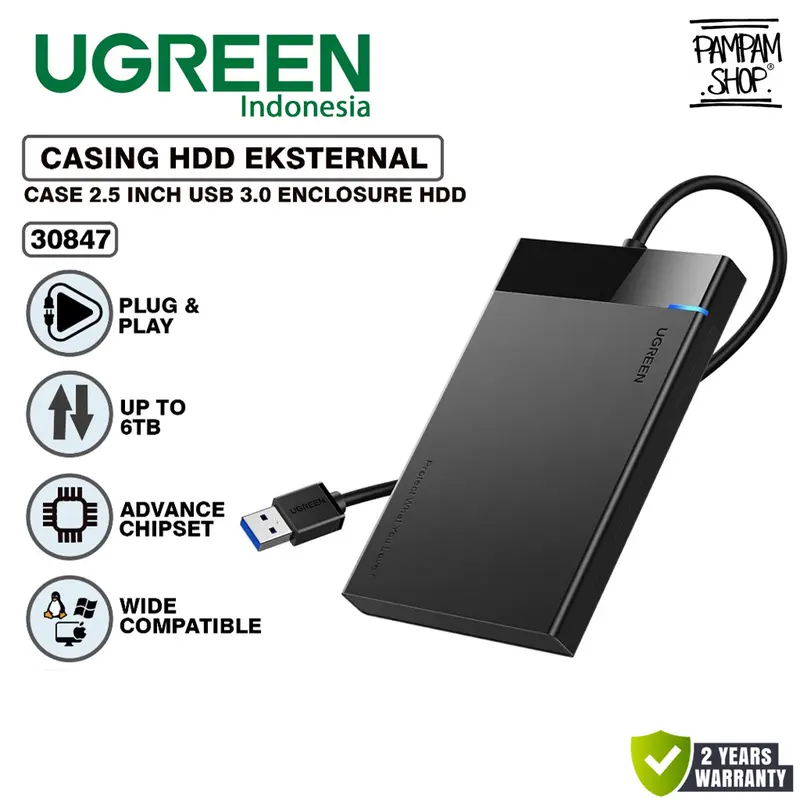 UGREEN 30847 Hard Disk Drive Casing Enclosure External 2,5" SATA USB 3.0 2.5 Inch Case Harddisk 0