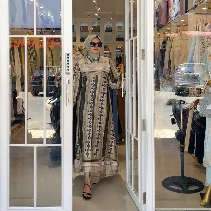 Gamis silk A.T keluaran terbaru bahan silk premium 3