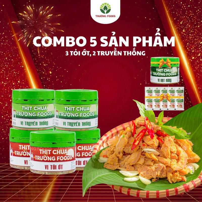 Trường Foods Combo "Trọn Vị" - Combo 5 Thịt Chua 3 Hộp Tỏi Ớt 2 Hộp Truyền Thống
