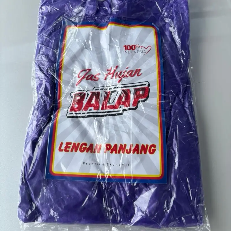 Jas Hujan Plastik Lusinan Murah Lengan Panjang Ponco Cap Balap Kualitas  Standar