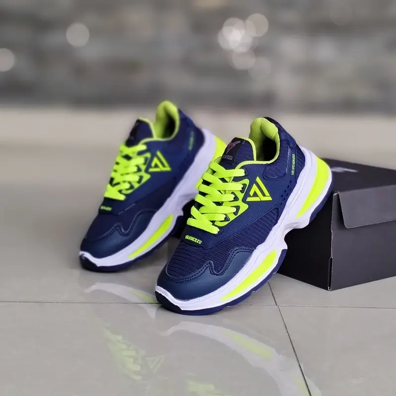 Vanderzu Srt Sepatu Sneaker Olahraga Lari Anak Laki - laki Perempuan Navy Lis Stabilo Outdoor Sport sepatu basket anak perempuan sepatu karbon synthetis premium venom black 0
