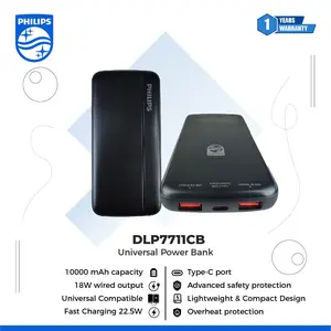 Philips DLP7711 Power Bank 10000 mAh 3 Port Fast Charging with Advanced Safety Protection