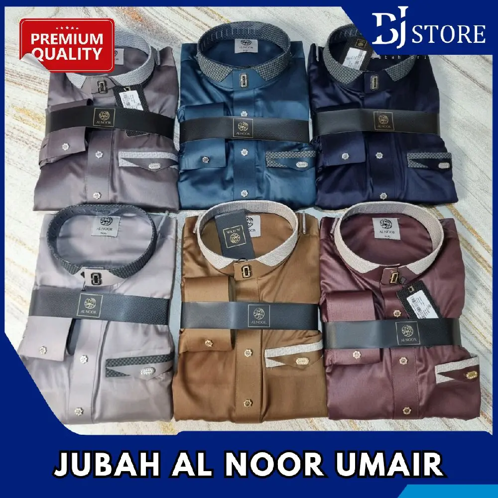 Jubah Alnoor Warna Poliester umair / Gamis Al Noor Umair Polyester Lengan Manset / Jubah Pria Dewasa