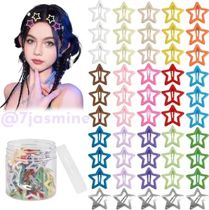PAKET HEMAT jepit rambut 50 pcs jepit Clips anak 7 dewasa bentuk Bintang jepit stars warna warni random & mix warna accessories Jepitan anak lucu Jepit rambut anak perempuan pentagram warna  jepitan anak Korea terbaru 2025 Fashion