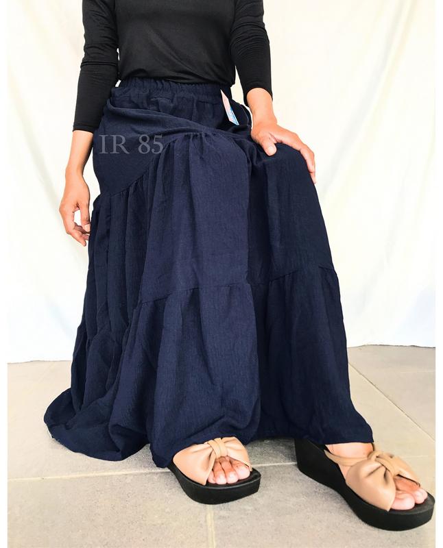 PROMO!!! IR Serena Rok Midi Rempel Cringkle Babydoll Premium – Rok Susun Ruffle Midi Skirt Panjang 4